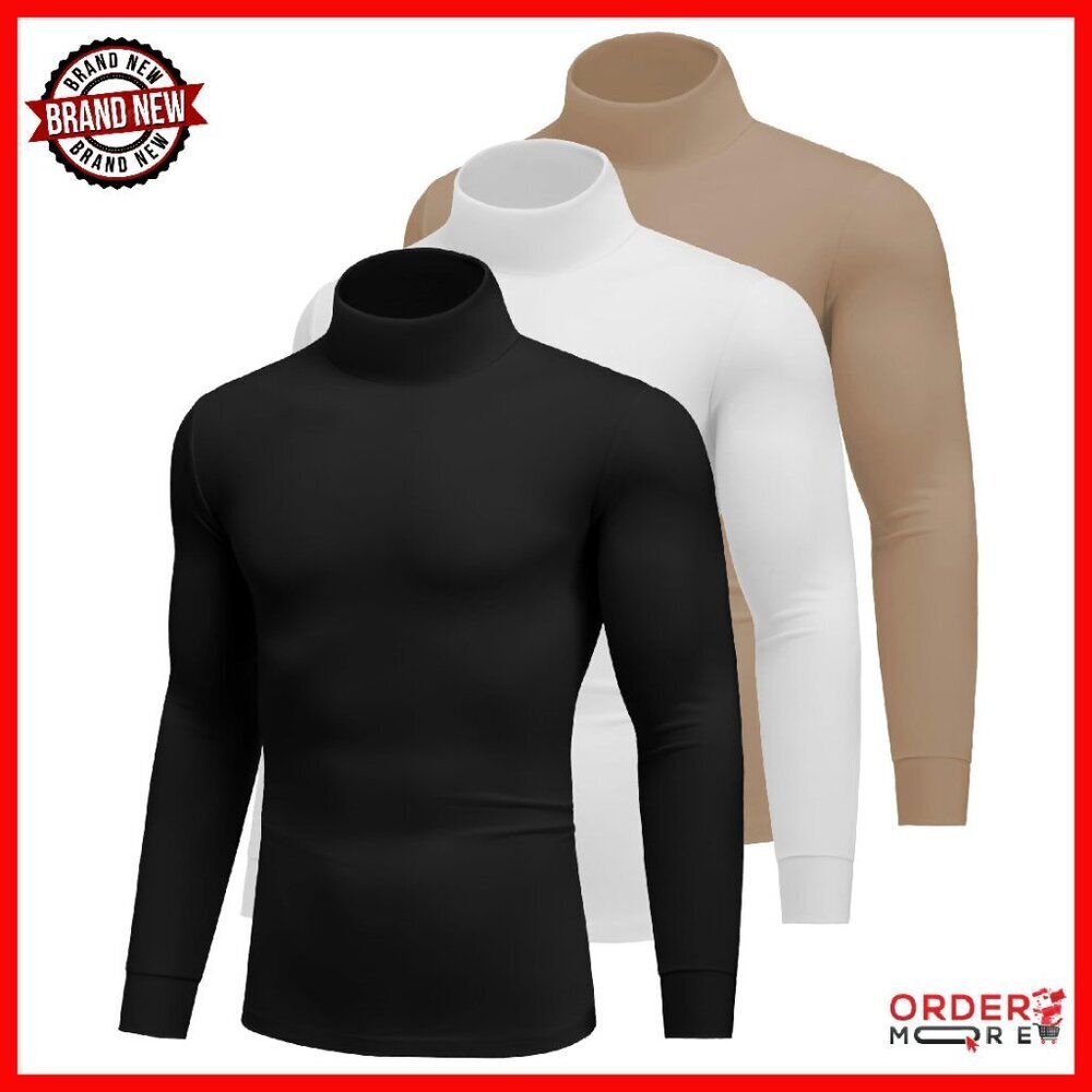 Men's Thermal Turtleneck Shirts 3-Pack Long Sleeve Lightweight Pullover
